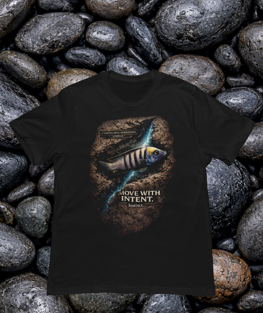 Move With Intent – Cynotilapia zebroides “Cobue” Tee